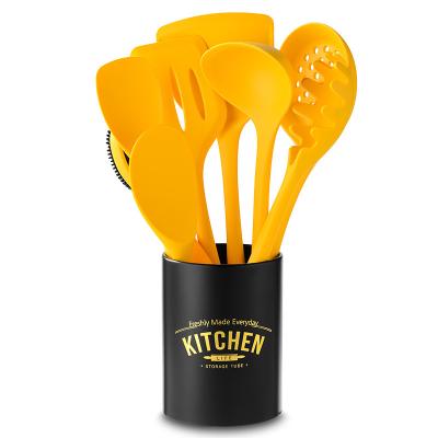 China 8pcs Non-stick Cooking Utensil Set Durable Heat Resistant Yellow Silicone Utensils Cooking Tool for sale