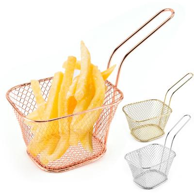 China Stocked Fryer Basket Restaurant Snack Barbeque French Fries Snack Basket for sale