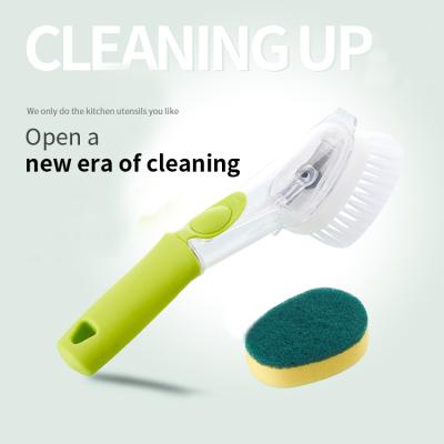 China Sustainable Eco Friendly Soap Sponge Kitchen Dish Wash Dispensing Cleaning Brush With Removable Head for sale