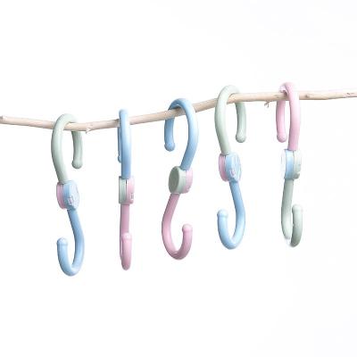 China Sustainable 3pcs/set Blue Type Hangs 360 Degree Rotatable Multifunctional Clothes Hook Bathroom S Type Hangs Kitchen Instruments for sale