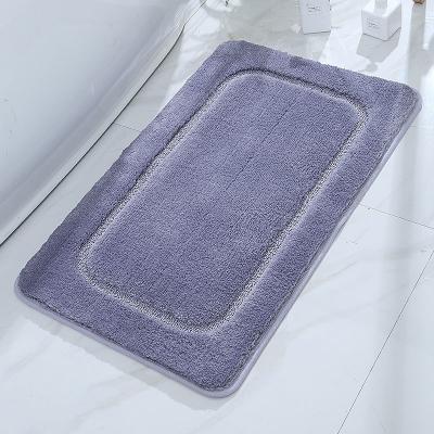 China Sustainable In Stock Modern Microfiber Custom Non Slip Bath Toilet Shower Floor Mat Bathroom for sale