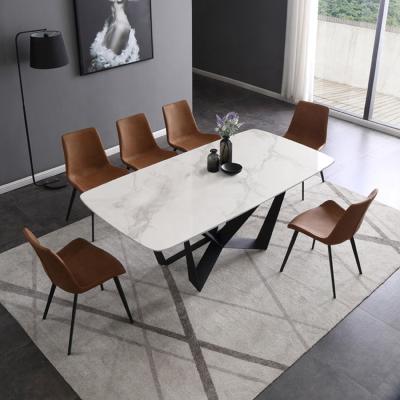 China OEM& ODM Available Modern Dining Table Set Tempered Marble Dining Table for sale