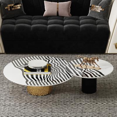 China OEM& ODM modern design gold base marble table top available center coffee table for sale