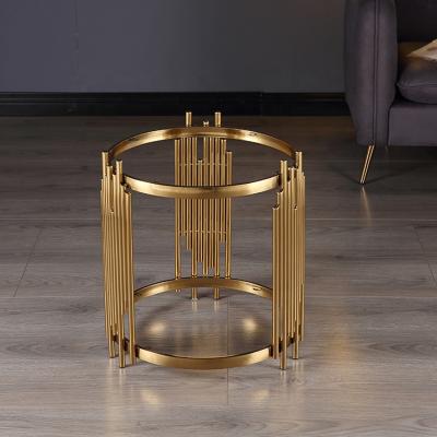 China OEM& ODM Modern Design Available Stainless Steel Side Glass Top Luxury Round Coffee Table for sale