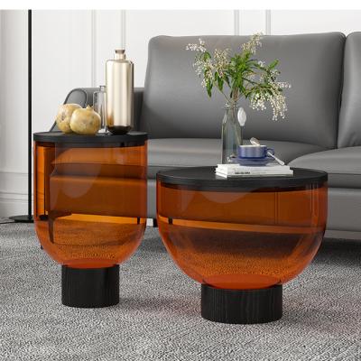 China OEM& ODM Large And Small Glass Bowl Coffee Table Top Available Round Colored Tempered Glass Coffee Table for sale