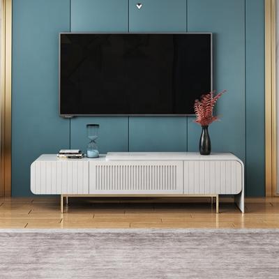 China OEM& Available Light Luxury Style ODM Retractable TV Stand Nordic Minimalist Postmodern Minimalist Living Room TV Cabinet Combo Set for sale