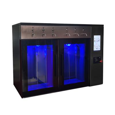 China Stainless steel +glass 2022 factory 6 bottles red wine vending machine red/white wine for 6 kinds of wine for sale