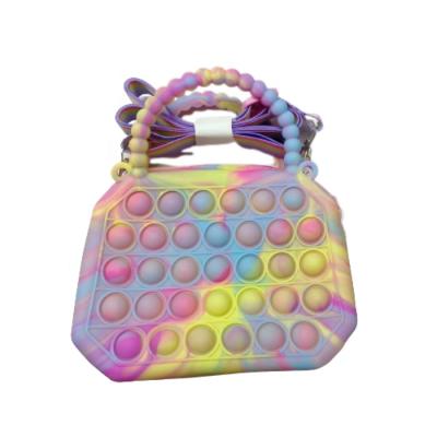 China High Quality Fashion Silicone Chest Cross - Body Bag Customized Colorful Bubble Toy Zipper Bag Students Handbag For Girls And Boys for sale