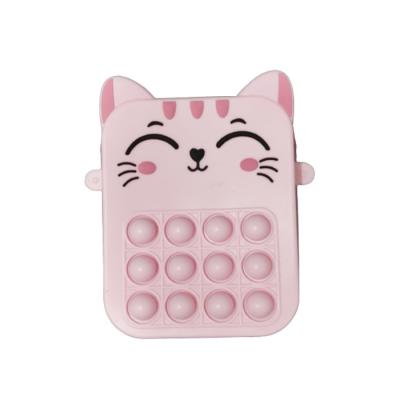 China Lovely Silicone Cat Bubble Popular Soft Zipper Bag Animal Cross - Body Child Relief Stress Purse Custom Cosmetic Pouch for sale