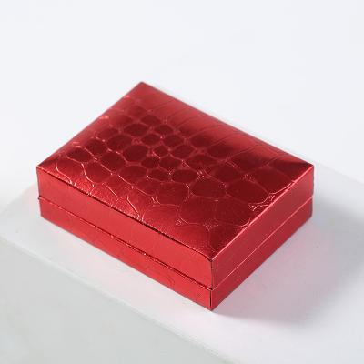 China Hot Luxury Rigid Red Leather Blue Plastic Jewelry Packaging Custom PU Paper Box Paper Box For Ring Bracelet Packaging Box for sale