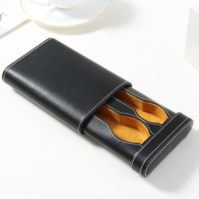 China Luxury Portable Travel Watch Case Leather Box For 2 Watches Packaging for sale