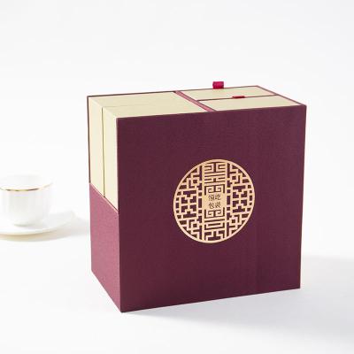 China Whose handmade special elegant mooncake paper packaging box art sales paper rigid multilayer table pro box custom box for mooncake for sale