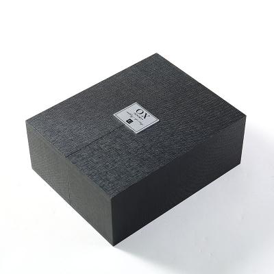 China Latest Product Sales Black Logo Art Handmade Custom Paper Packaging Single Bottles Wine Box For Gift Custom Bottles With Logo for sale