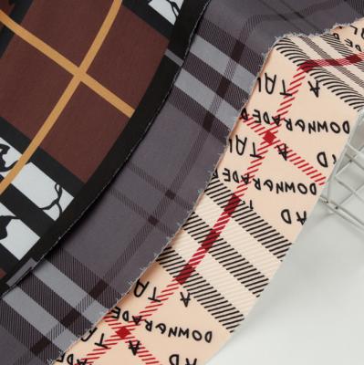 China Europe Market Waterproof Plain Weave Plaid Printed Digital Printing Roman Cloth 300T Pongee Polyester Fabric for sale