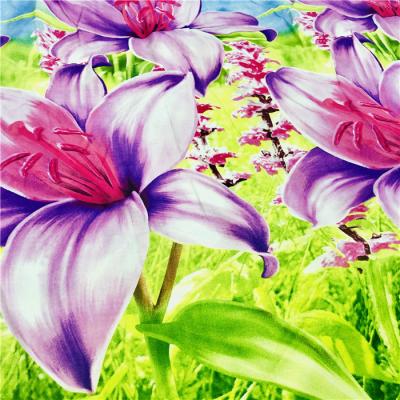 China Huzhou material 3D waterproof polyester daffodil design 100% microfiber microfiber disperse print fabric for home textile bedsheet fabric for sale