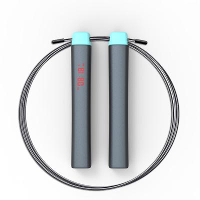 China ABS Smart BLE Calorie Counter PVC Digital Steel Jump Rope for sale