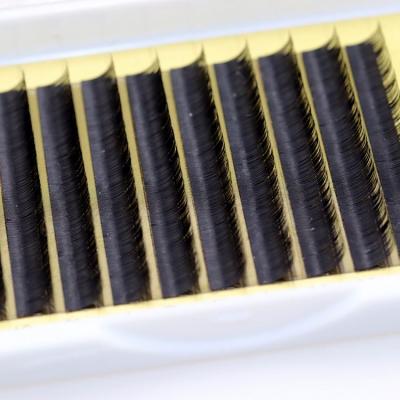 China Dlux Professional Natural Soft Silk 15mm Eyelash Extension 14mm for sale