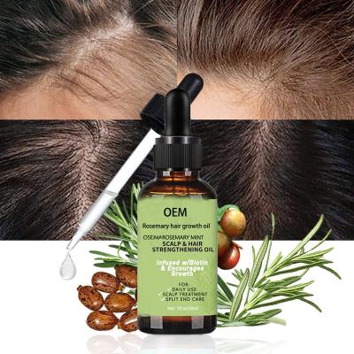 China Private Label Rosemary Essential Oil Women Black Nourishing Natural Organic Rosemary Coconut Hair Growth Oil for sale