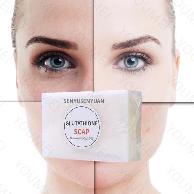 China Custom Logo Face Anti Acne Whitening Glutathione Toilet Soap Base Cleansing Kojic Acid Skin Brighten Whitening Handmade Bath Soap for sale