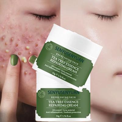 China Best Private Label Tea Oil Tree Anti Pimple Repair Scar Treatment Acne Organic Natural Dark Spot Removal And Pimple Nourishing Face Cream for sale