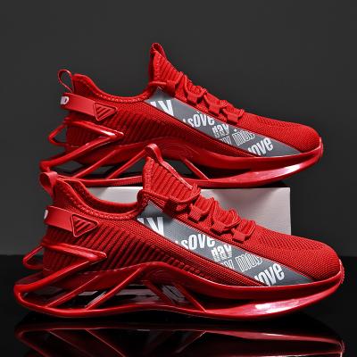 China 2021 Red Casual Fashion Male Shoes Mens Sneakers Blade Running Shoes Men Lightweight Breathable Trainer Shoes For Men for sale