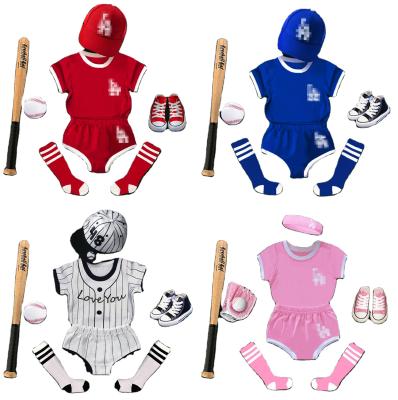 China Antibacterial Boy's Baseball Suit Tracksuit Summer Suit Cotton Shorts Casual T-Shirt And Shorts Sleeve Set For Kids for sale