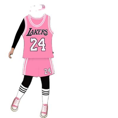 China Wholesale Antibacterial Children's Basketball Clothing Sports Short Sleeve Set Long Sleeve Bottom for sale