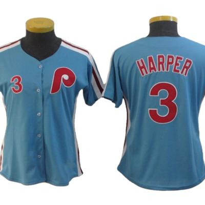 China 2021 Antibacterial Custom Baseball Jersey For Sale Blue HARPIST 3# Baseball Uniform For Adults And Kids for sale