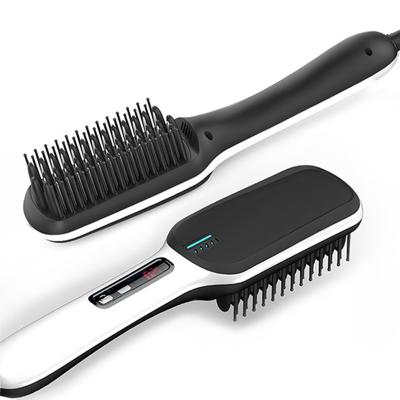 China Home Electric Hair Straightener Brush Beard Straightener Heat Hot Comb for sale