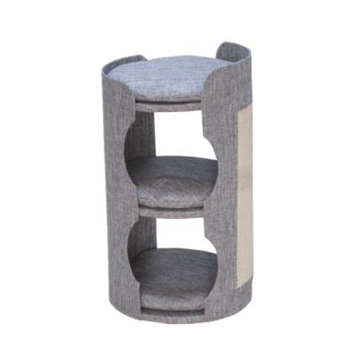 China Wholesale Luxury Viable High Quality Interactive Toys Modern Wooden Plush Cat Tree for sale