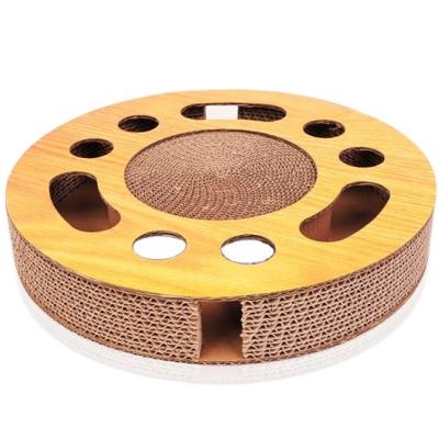 China Newly Designed Sustainable Type Paper Cardboard Pet Products Stump Ball Toy Cat Scratcher Te koop