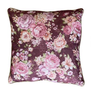 China Folded Polyester Yarn Transfer Printing Slubby Pillow for sale