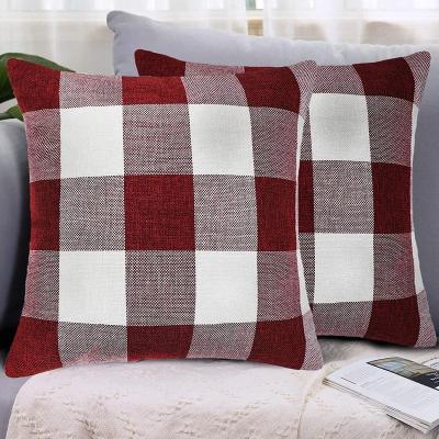 China Anti-static printed pillow, decorative pillowcase cushion cover, plaid pattern, suitable for sofa bedroom car for sale