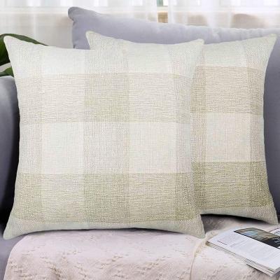 China Anti-static printed pillow, decorative pillowcase cushion cover, plaid pattern, suitable for sofa bedroom car for sale