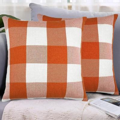 China Anti-static printed pillow, decorative pillowcase cushion cover, plaid pattern, suitable for sofa bedroom car for sale