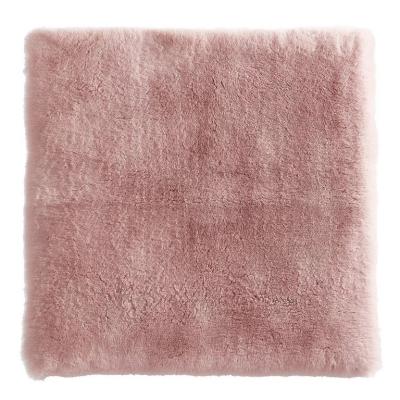 China Solid Anti Slip Bath Mat Faux Rabbit Fur Bath Foot Mat Purple Pink Solid Absorbent Bath Mat Durable Room Mat for sale