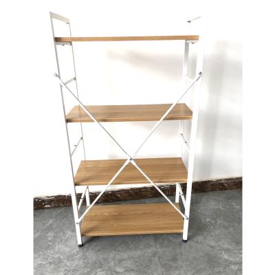 China 4 Tier High Quality Metal Houseware Stocked Durable Collapsible Folding Shelf for sale