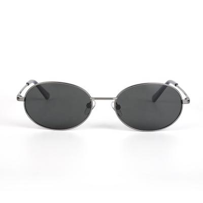 China High Quality Men's High Quality Glass Fashion Sunglasses Stock China Women's Alloy Metal Oval Sunglasses for sale