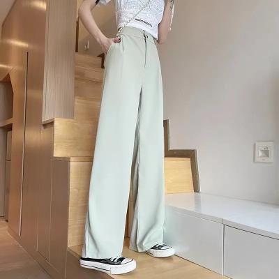 China QUICK DRY Women Loose Plus Size 4XL Female Solid Pants Autumn Casual Straight Suits Pant High Waist Wide Leg Spring Long Pants for sale