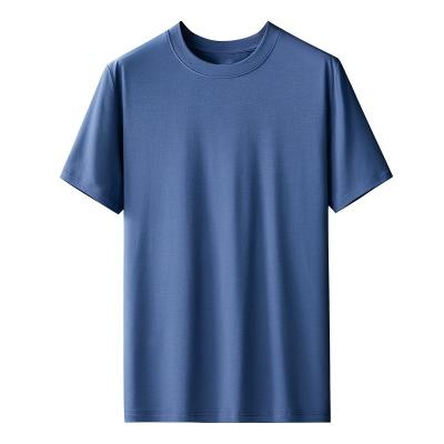 China Summer Cotton Short Sleeve Crewneck QUICK DRY T-Shirt Loosen Casual Solid Color Custom Logo Men T-shirt for sale