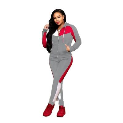 China Fashion Women Tracksuit Patchwork Plain Custom Ladies Latest ODM Design QUICK DRY Jogging Sweat Suits Two Piece Sets for sale