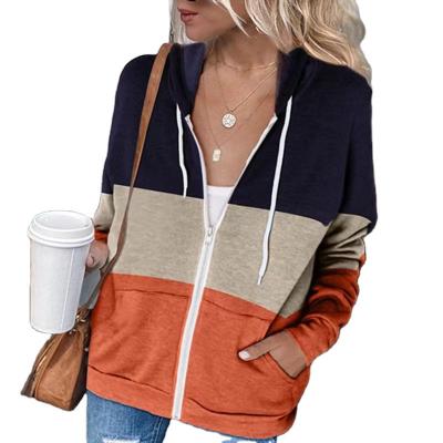 China Patchwork Top Trending Women's Leisure Wear Autumn ODM Breathable Hoodies Plus Size Zipper Crop Hoodie for sale