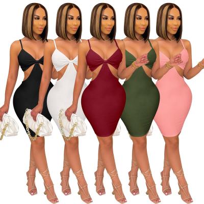 China Sleeveless Anti-Static Hollow Out Tight Dress Sexy High Quality Beautiful Women's White Mini Dress Chic Style for sale