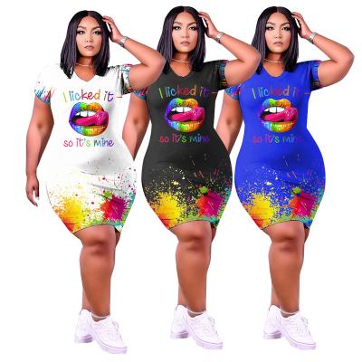 China Plus Size Anti-Static Women's Plus Size Anti-Static Women's Dress Clubwear T-shirt Style Bodycon Sexy Ladies Knitted Mini Dress Casual Mini Dress for sale