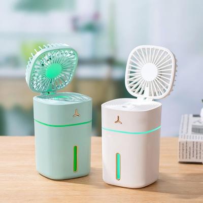 China Hotel Portable Wireless Spray Mist Maker Personal Space Air Mini House Essential Oil Fan Humidifier for sale