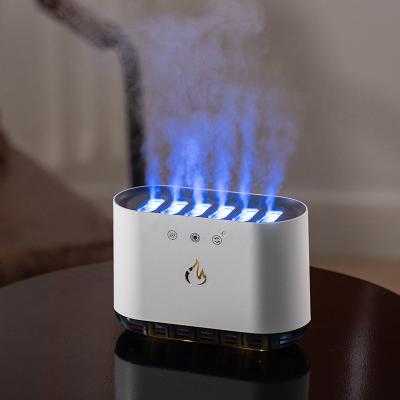 China Hotel 900ml Dynamic colorful Lighting Music large fashion speed fog maker smart misting machine flame Humidifier for sale