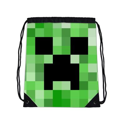 China Cute cheap promotional fashionable water resistance custom minecraft designer drawstring backpack for sale