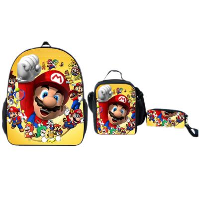 China Other Super Mario Students 3 Places High Quality Bags In 1 Bag Backpack Set for sale