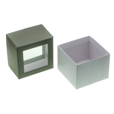 China Recycled Materials Packaging Custom Square PVC Window Jewelry Box Lid And Base Boxes Gift Box With Clear Lid for sale