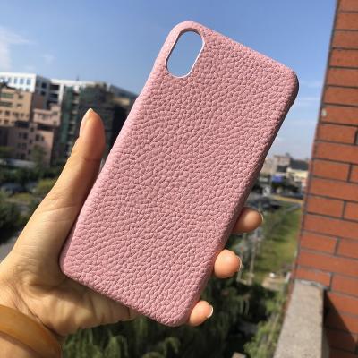 China Simple Genuine Leather Top Layer Back Cover Case For iPhone XS Max Cover Case for sale